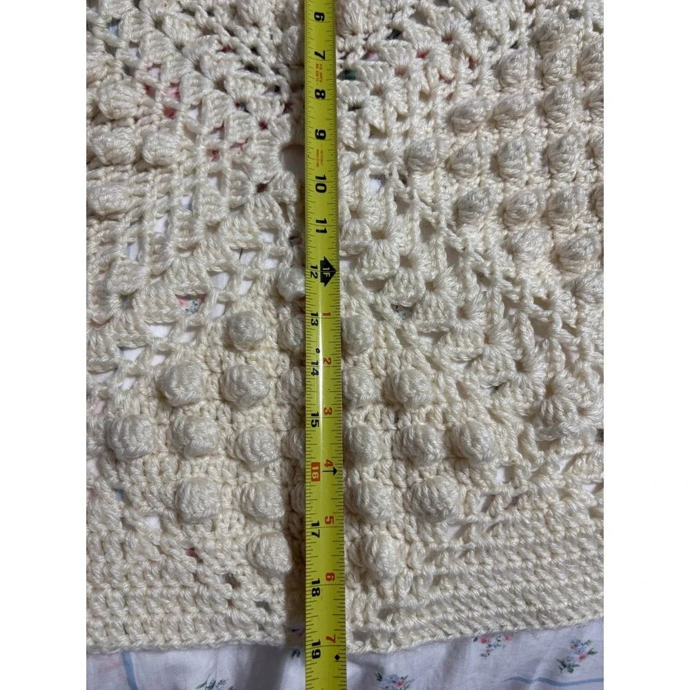 3 Pc Crocheted Cream Granny Square Cottage Core Granny 18